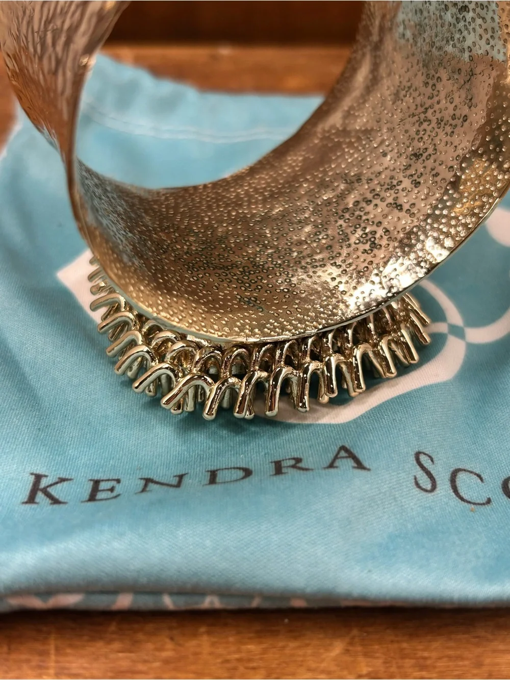 Kendra Scott Lande Cuff Bracelet Gold Hardware with Blue Agate RARE!